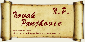 Novak Panjković vizit kartica